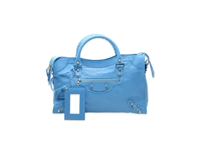 BALENCIAGA Handbag Lambskin "Blue"