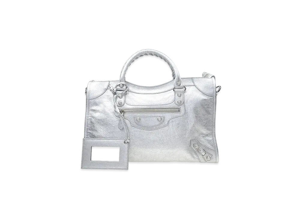 BALENCIAGA Leather Handbag "Silver"