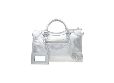 BALENCIAGA Leather Handbag "Silver"