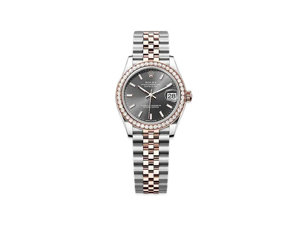 ROLEX Datejust 31mm Oystersteel & Everose Gold Diamond 278381RBR "Slate"