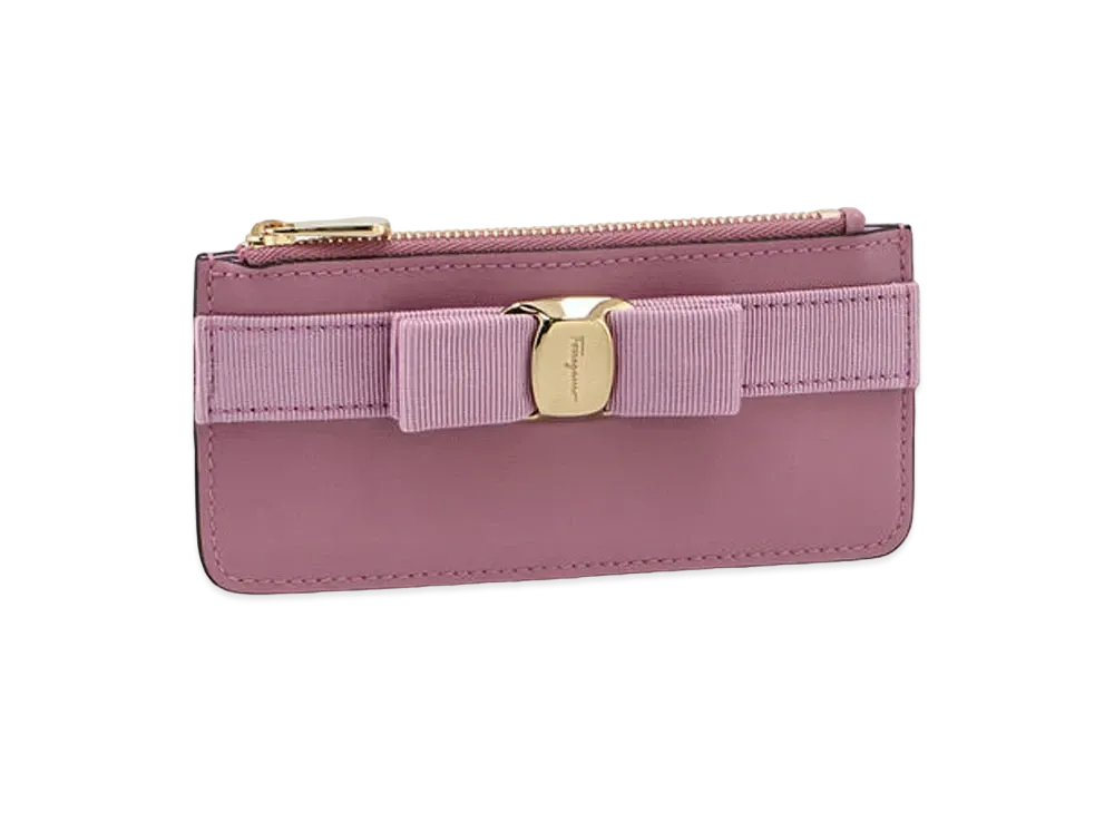 Salvatore Ferragamo Vara Bow Credit Card Holder "Pink"