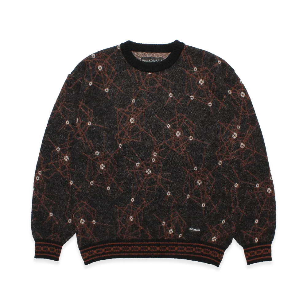 WACKO MARIA Jacquard Mohair Knit Sweater "Black/Orange"