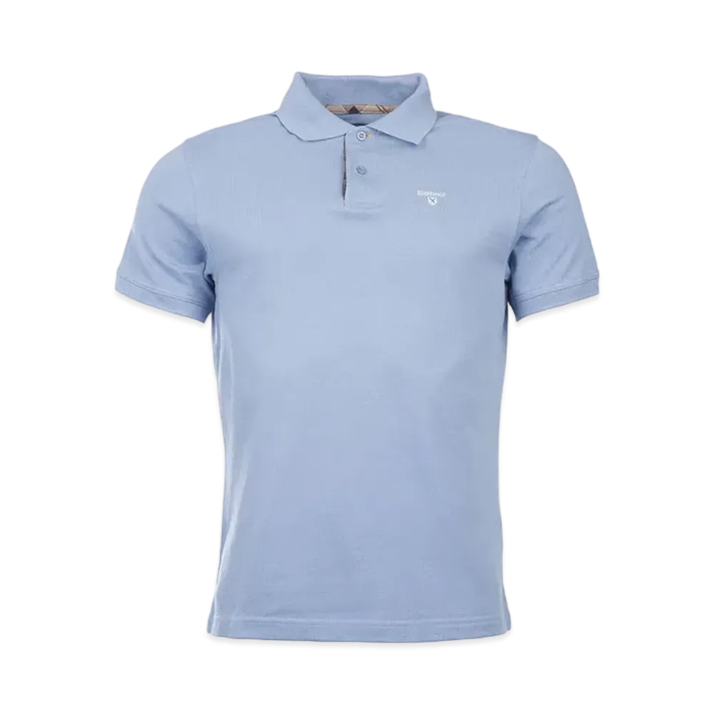 Barbour Tartan Switching Short Sleeve Polo Shirt "Blue"