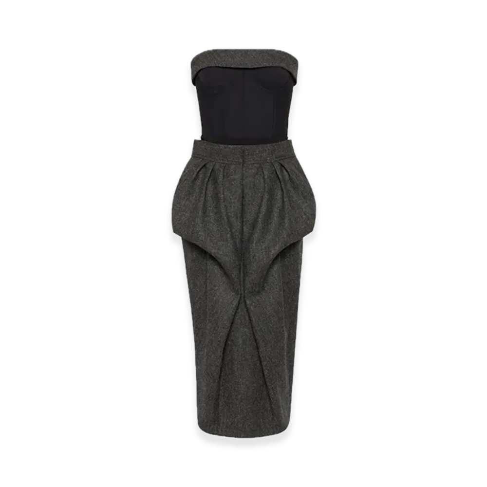 Maison Margiela Wool Bustier Dress "Dark Grey"