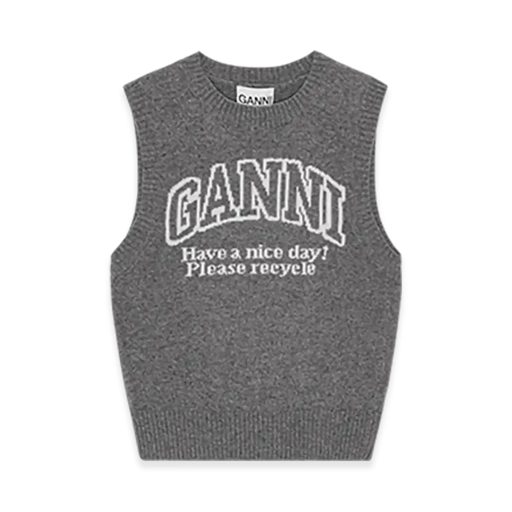 GANNI Graphic Vest "Frost Grey"