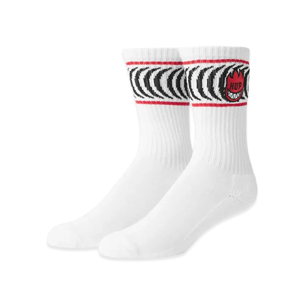 HUF x SPITFIRE Spiral Socks "White"