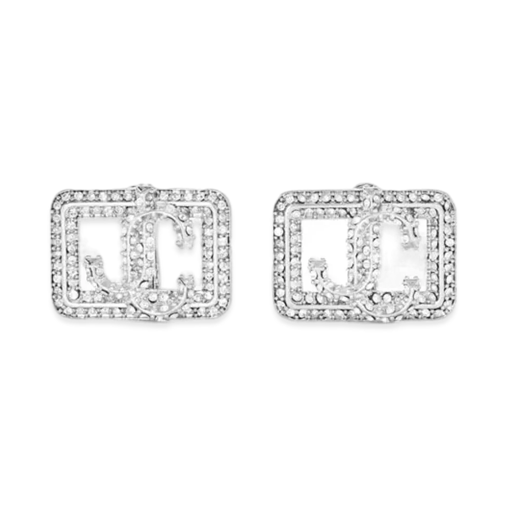 Jimmy Choo Square JC Earring with Crystal "Silver"