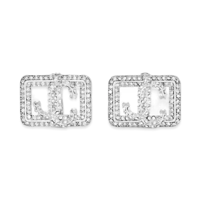 Jimmy Choo Square JC Earring with Crystal "Silver"