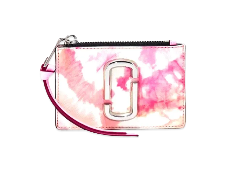 Marc Jacobs The Snapshot Tie Dye Top Zip Multi Wallet "Pink Multi"
