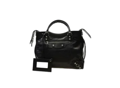 BALENCIAGA Giant Velo Handbag Lambskin "Black"