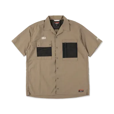 WIND AND SEA x NANGA NYLON TUSSER SHIRT "Mocha "