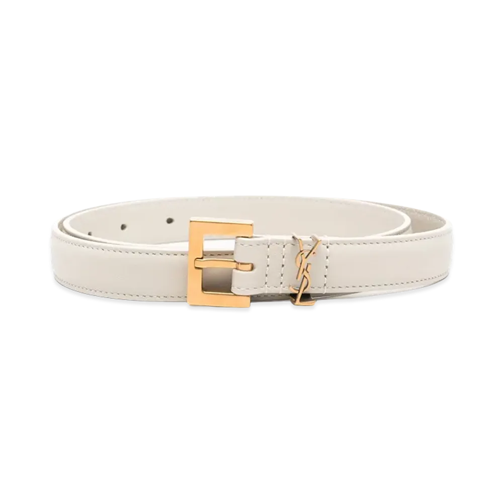 Saint Laurent Women's 'Cassandre' Belt "White"