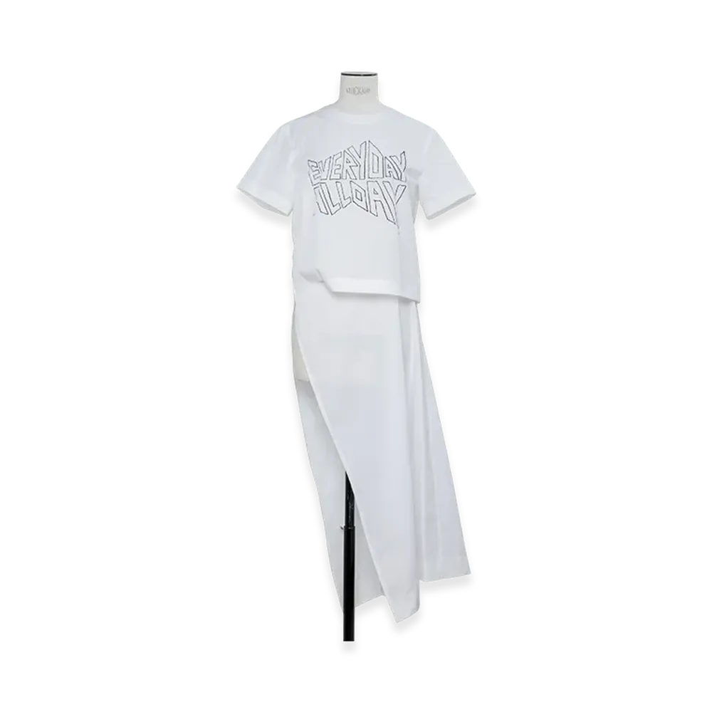 sacai by Geoff Mcfetridge Poplin Dress "Off White"