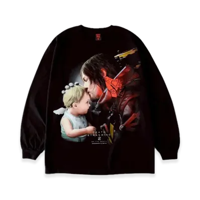 Geeks Rule x DEATH STRANDING 2 ON THE BEACH 15 Silkscreen Printing LS T Shirt "Black"