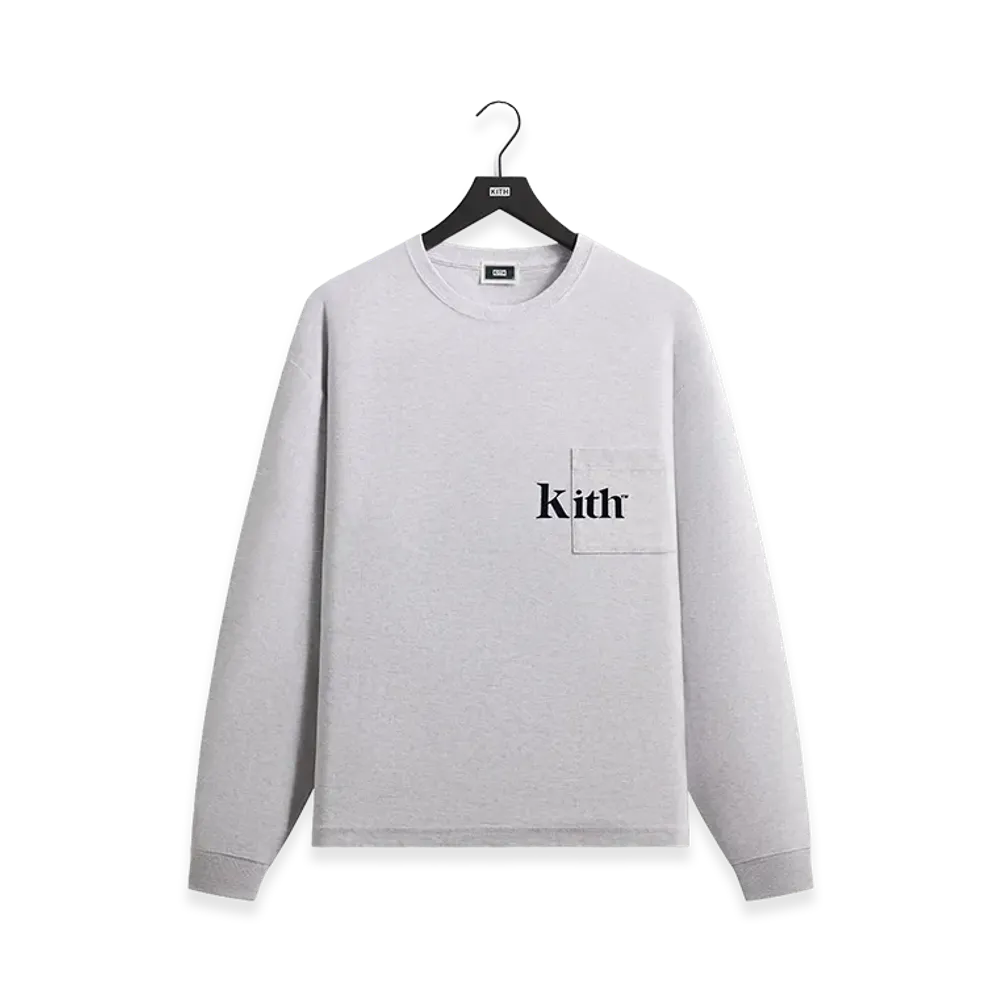 Kith Long Sleeve Quinn Tee "Light Heather Grey"