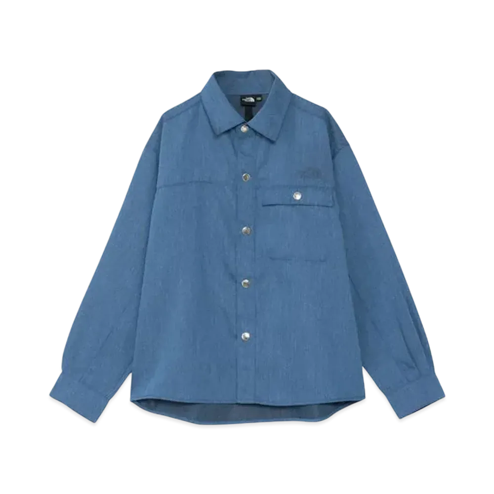 The North Face Kids Long Sleeve Denim Nuptse Shirt "Light Indigo"