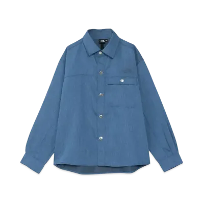 The North Face Kids Long Sleeve Denim Nuptse Shirt "Light Indigo"