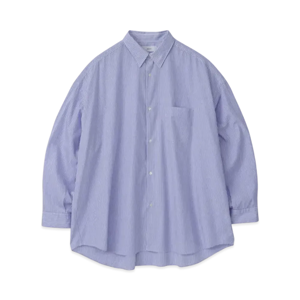 Graphpaper Broad L/S Oversized Regular Collar Shirt "Blue Stripe"