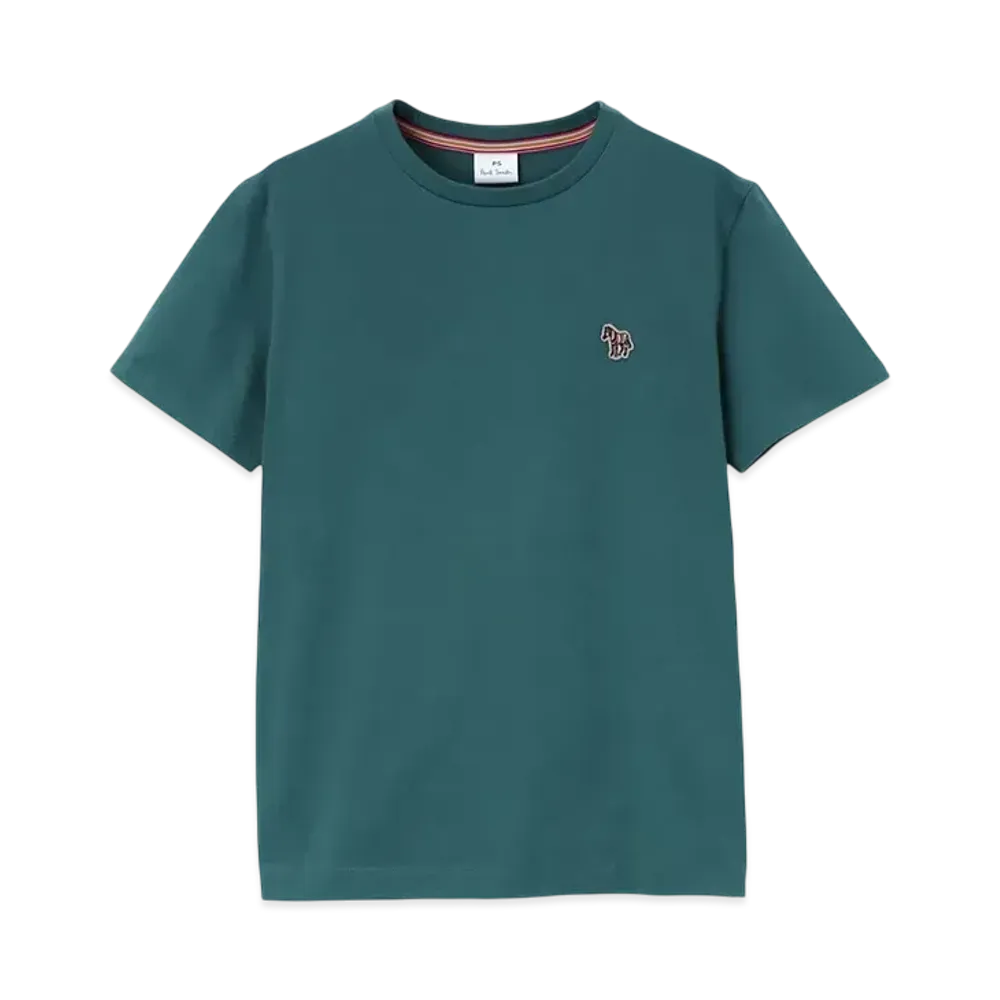 Paul Smith Women's Zebra Patch Short Sleeve T-Shirt "BlueGreen"