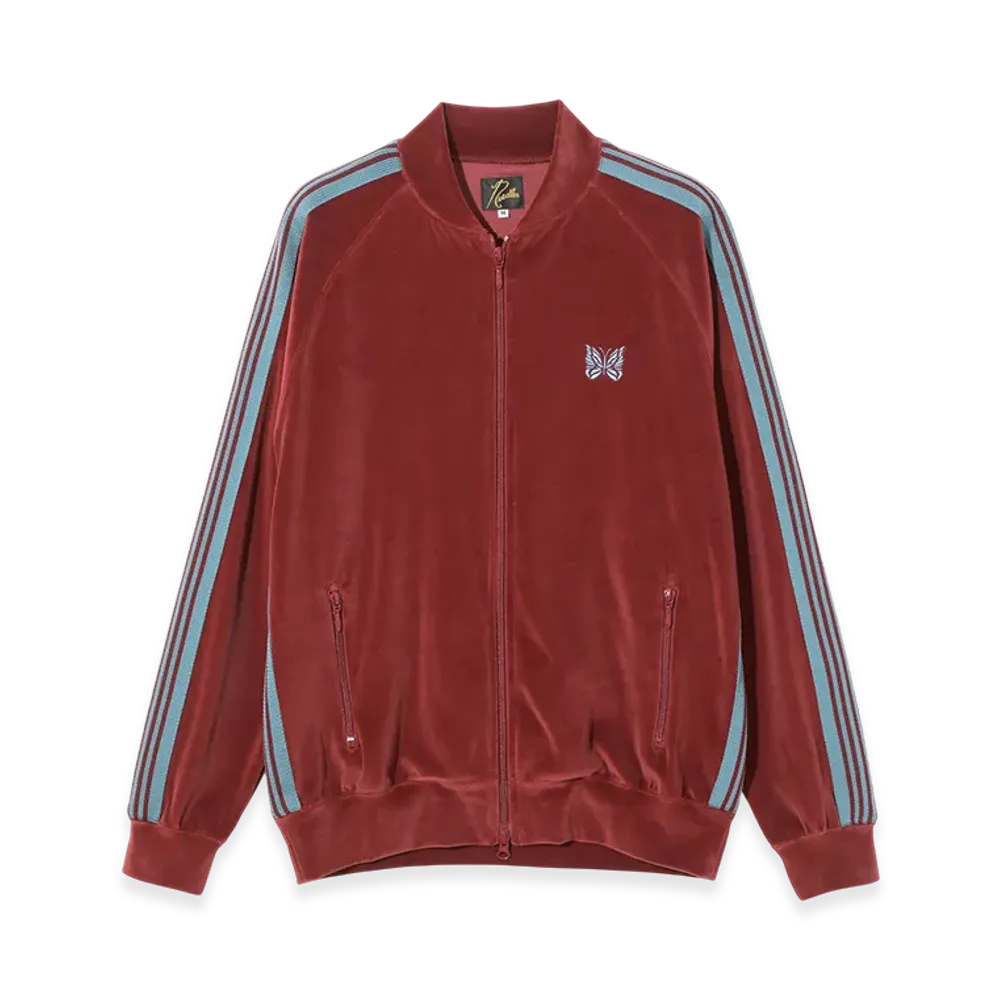 NEEDLES Rib Collar Track Jacket - C/PE Velour "Red"