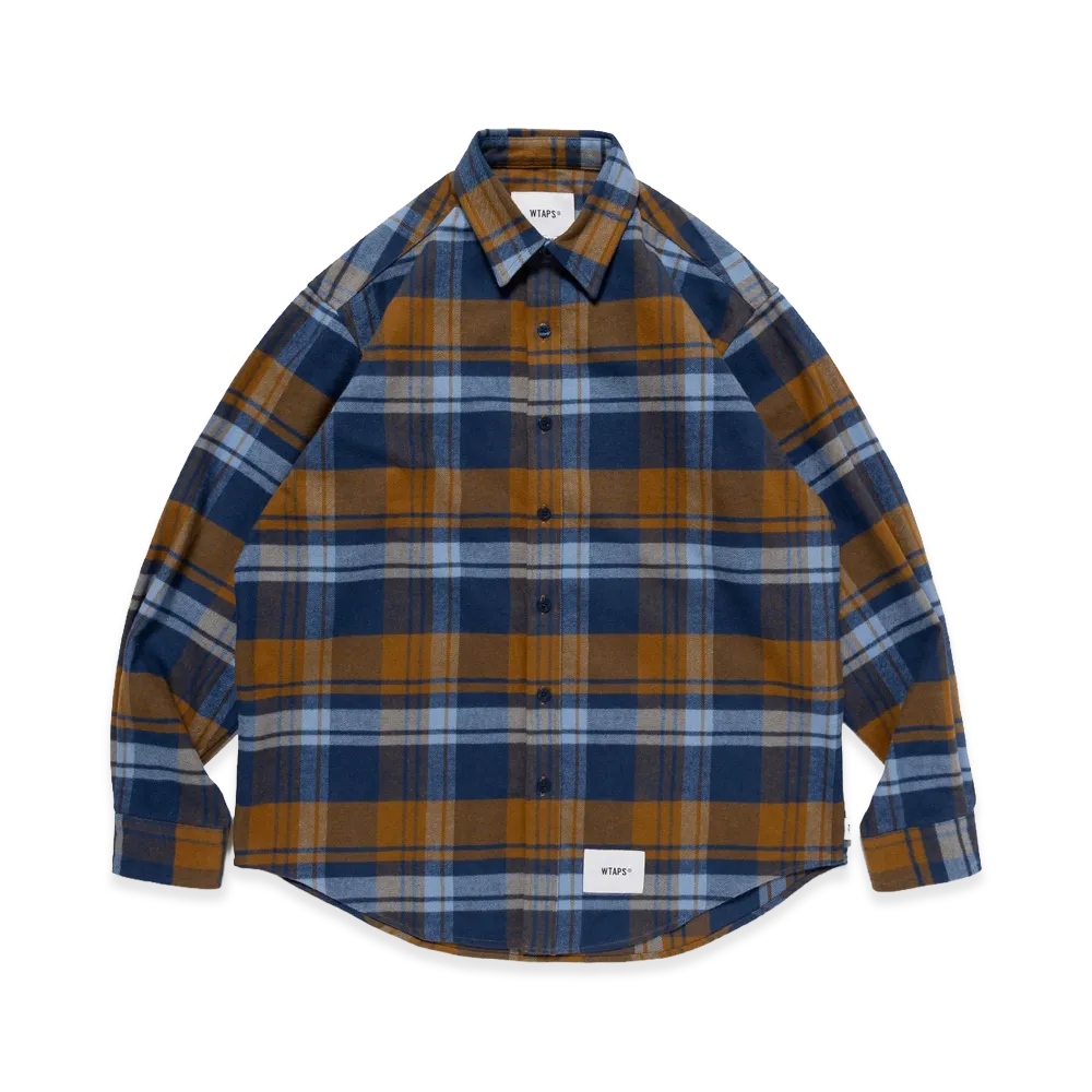 WTAPS TXT 01 / LS / Cotton Flannel Textile "Brown"