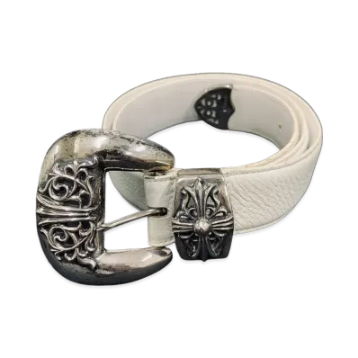 Chrome Hearts 3PC Leather Belt "White"