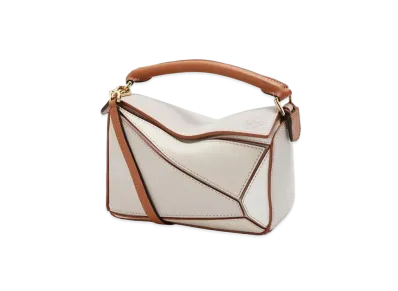 LOEWE Mini Puzzle Bag In Classic Calfskin "Ghost/Soft White"