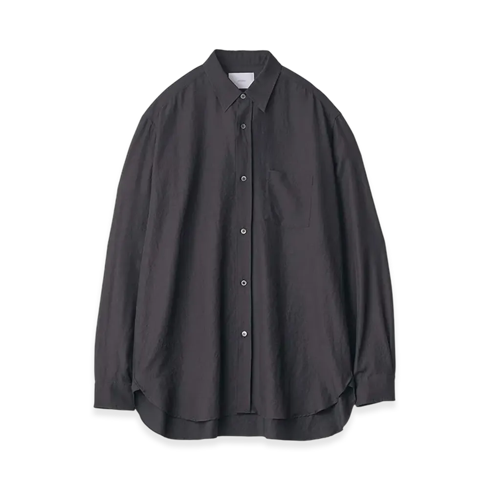 ssstein Wool Silk Oversized Placket Shirt "Black"