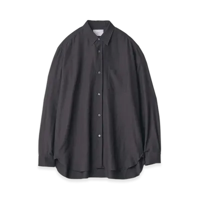 ssstein Wool Silk Oversized Placket Shirt "Black"