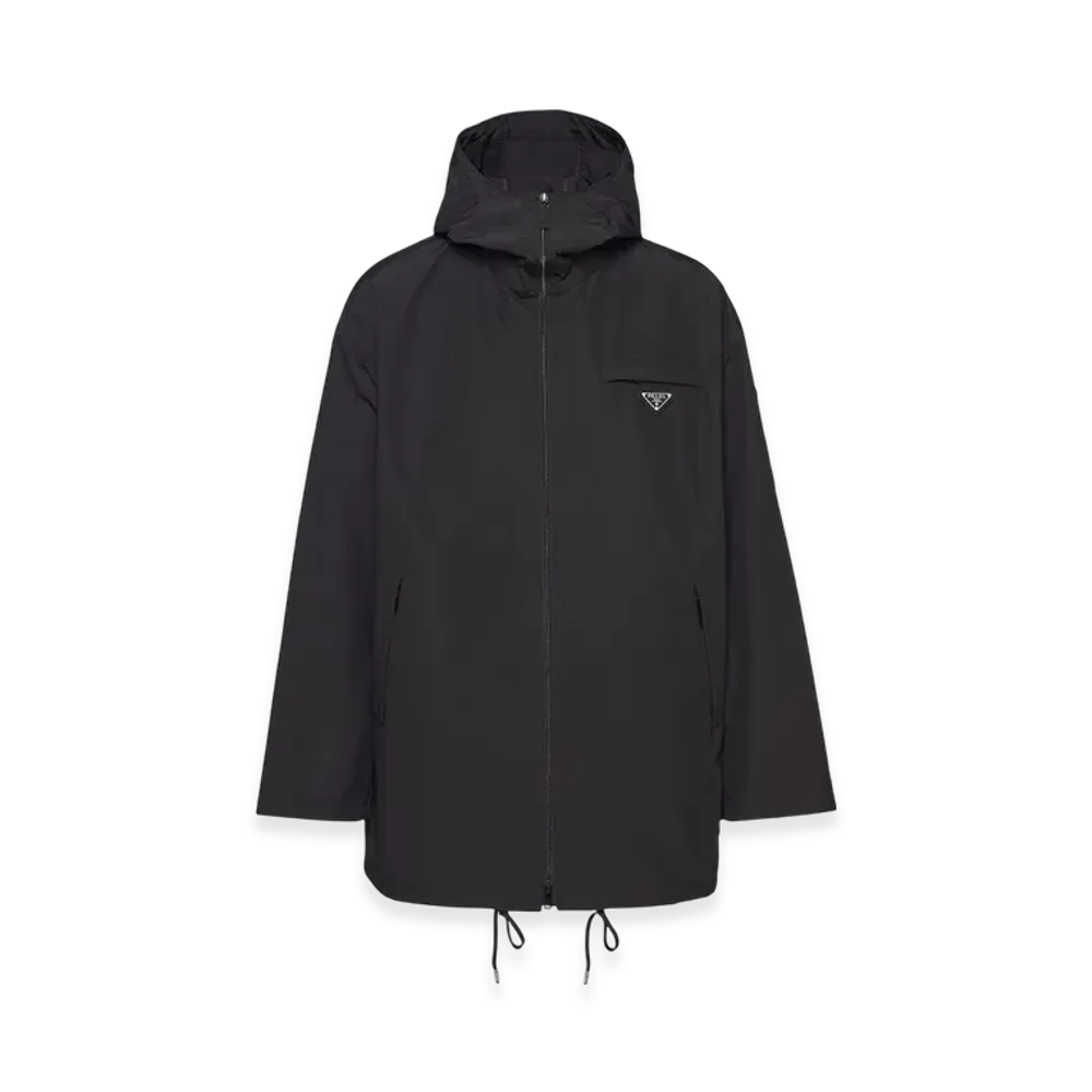 PRADA Technical Poplin Raincoat "Black"