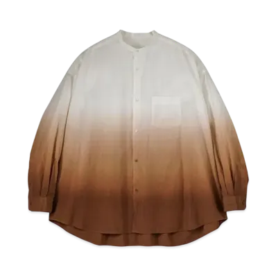 Graphpaper Broad L/S Oversized Band Collar Shirt "Brown"
