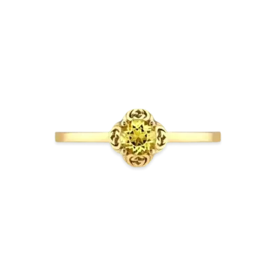 GUCCI Interlocking G Ring With Beryl "Yellow"
