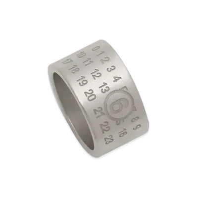 MM6 Maison Margiela Numeric Minimal Signature Ring "Palladium"