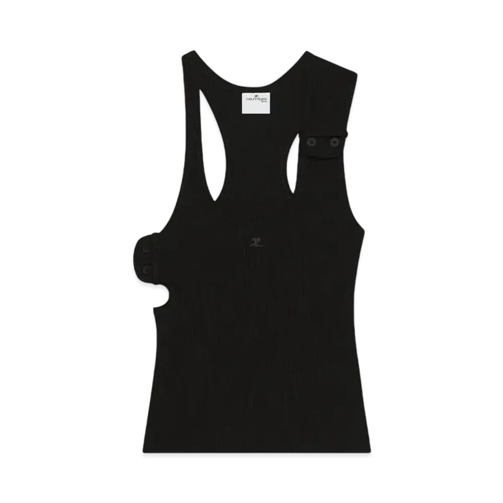 Courreges 90'S Rib Tank Top "Black"