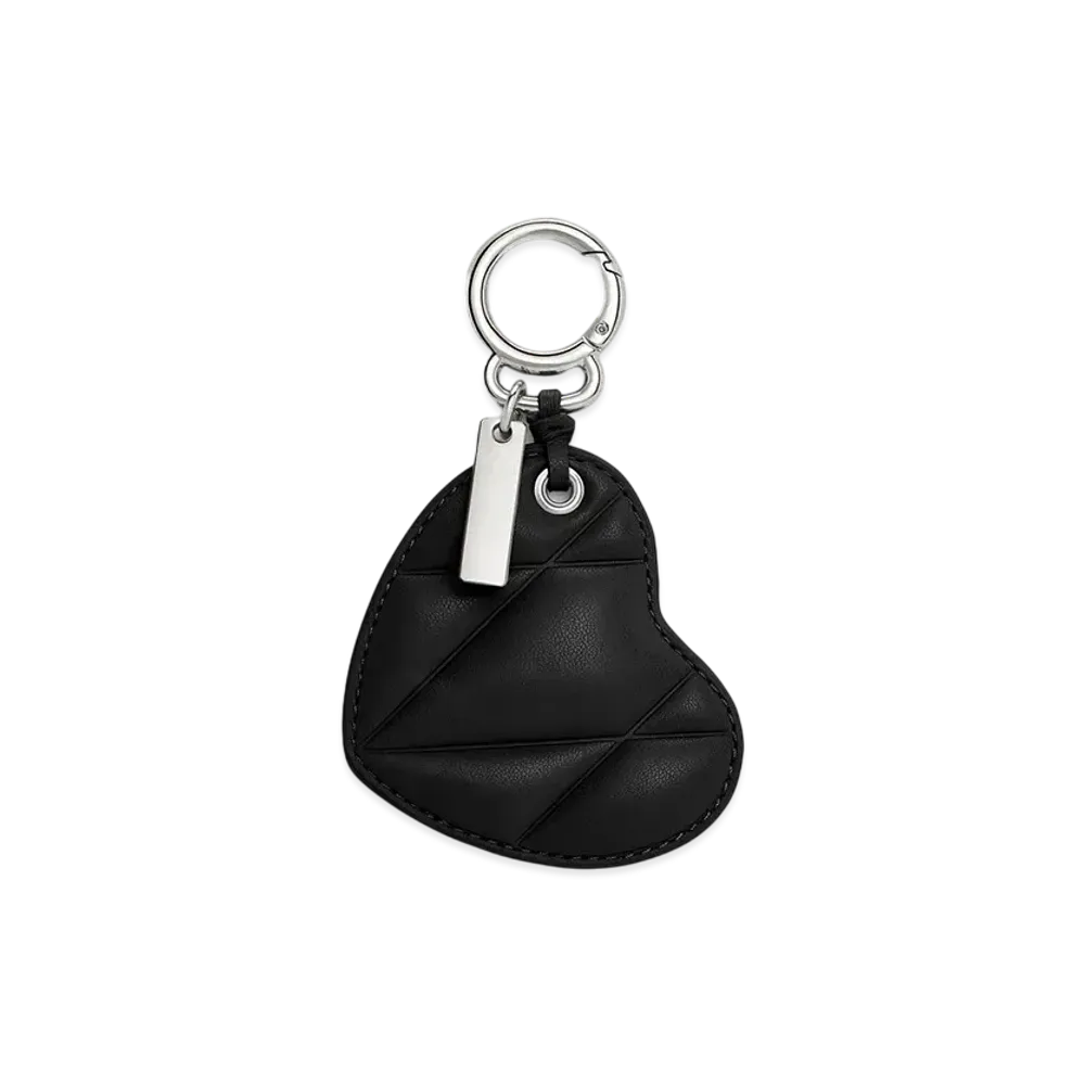CHARLES & KEITH Heart Quilt Mirror Charm "Noir"