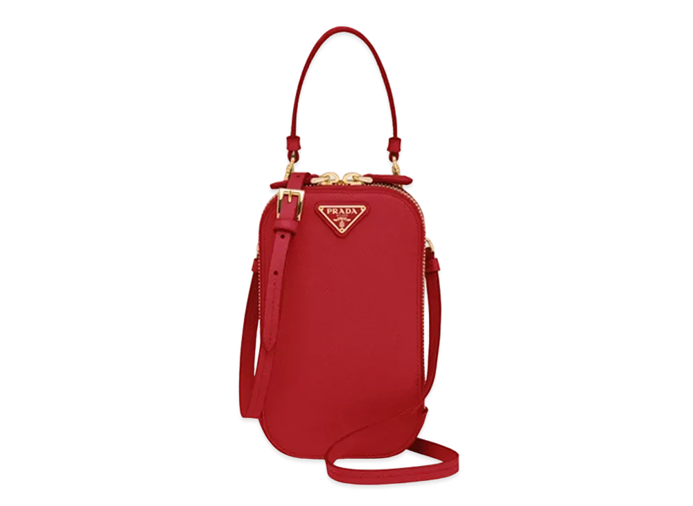 PRADA Saffiano Leather Mini Bag "Red"