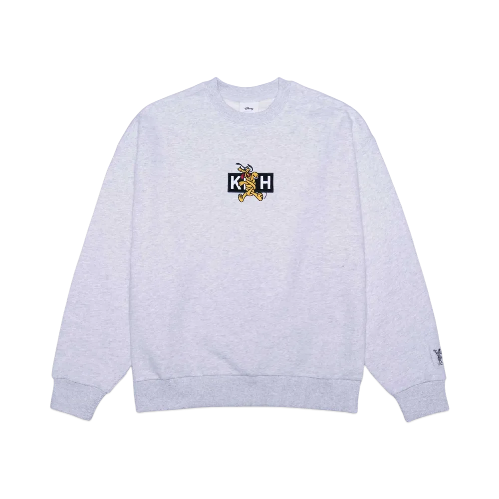 Kith x Disney Mickey & Friends Cyber Monday Pluto Classic Logo Crewneck "Light Heather Grey"