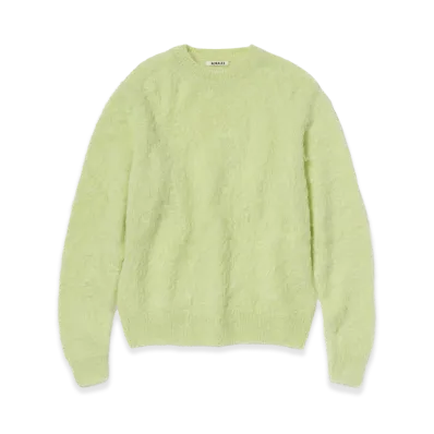 AURALEE Brushed Super Kid Mohair Knit P/O "Light Lime"