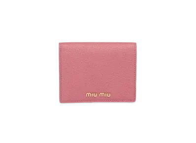 MIU MIU Madras Color Leather Wallet "Pink/Red"