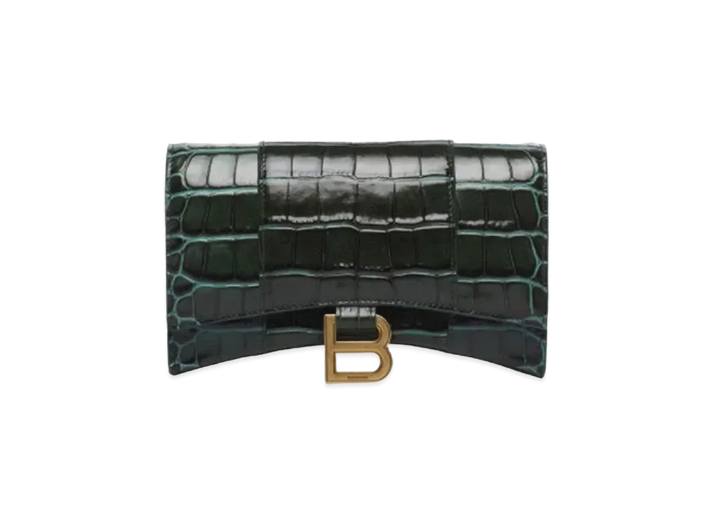 BALENCIAGA Hourglass Wallet On Chain "Black"