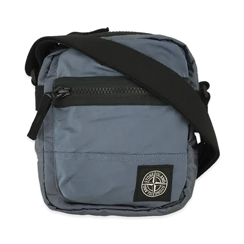 Stone Island Compass Logo Patch Mini Shoulder Bag "Blue"