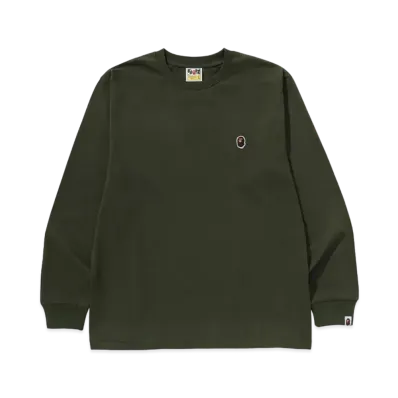 A BATHING APE One Point LS Tee "Olive Drab"