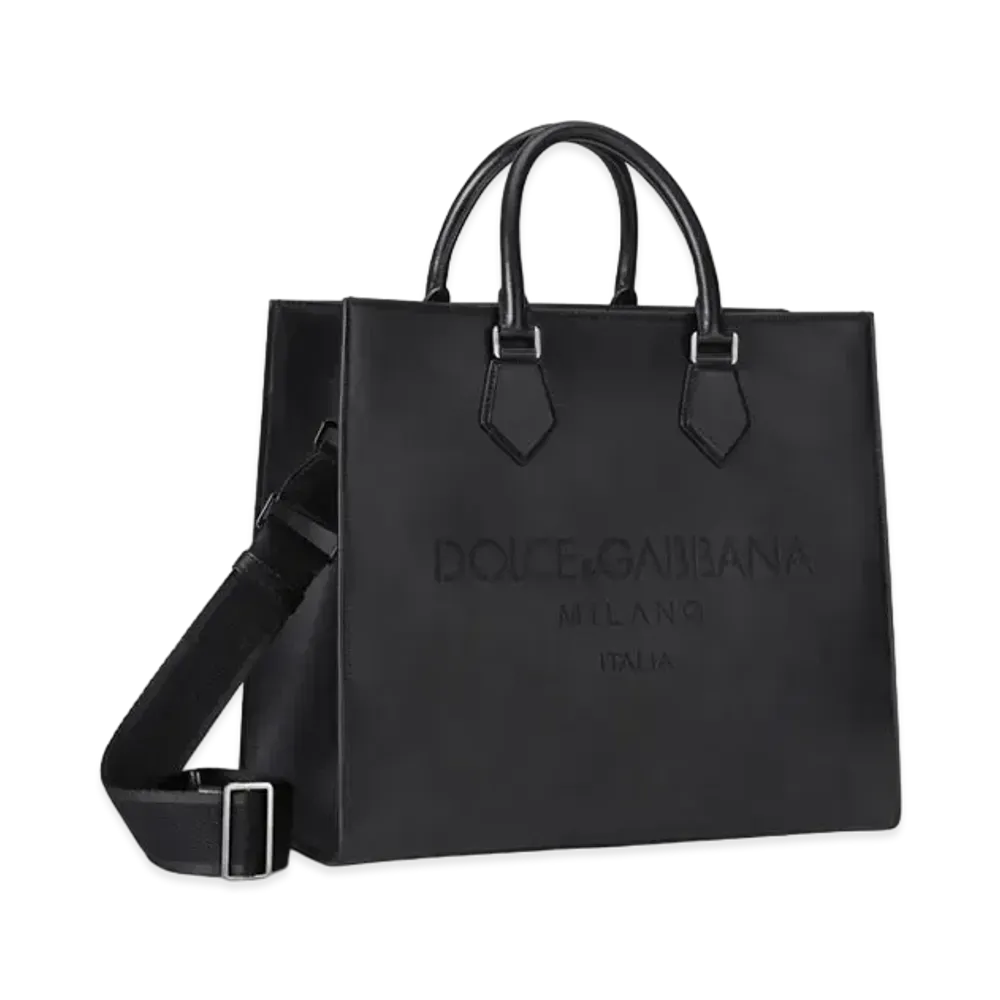 Dolce&Gabbana EDGe Shopping Bag Calfskin Logo "Black"