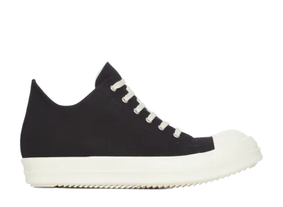 Rick Owens Women's DRKSHDW SS26 Low Sneaks 13oz Overdyed Denim "Black/Milk"
