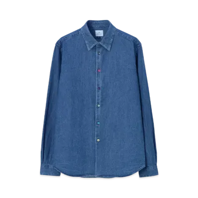 Paul Smith Multicolor Button Denim Shirt "IndigoBlue"