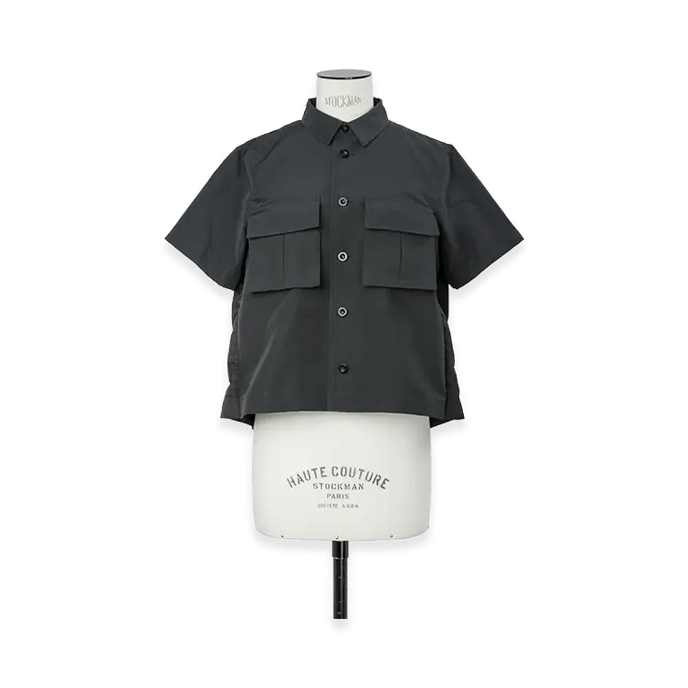 sacai Women's Grosgrain x Nylon Twill Shirt "Black"