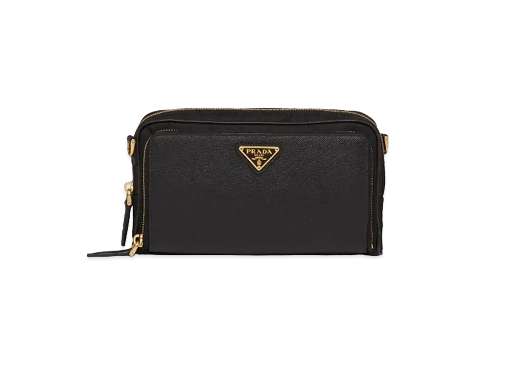PRADA Nylon & Saffiano Leather Mini Bag "Black"