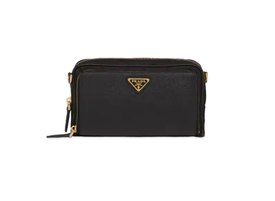 PRADA Nylon & Saffiano Leather Mini Bag "Black"