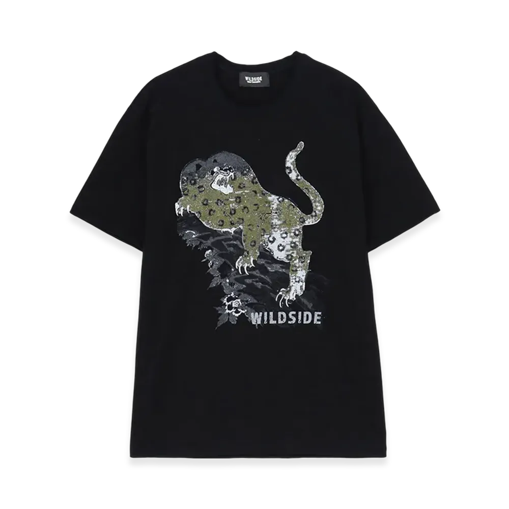WILDSIDE YOHJI YAMAMOTO Leopard T-Shirt "Black"