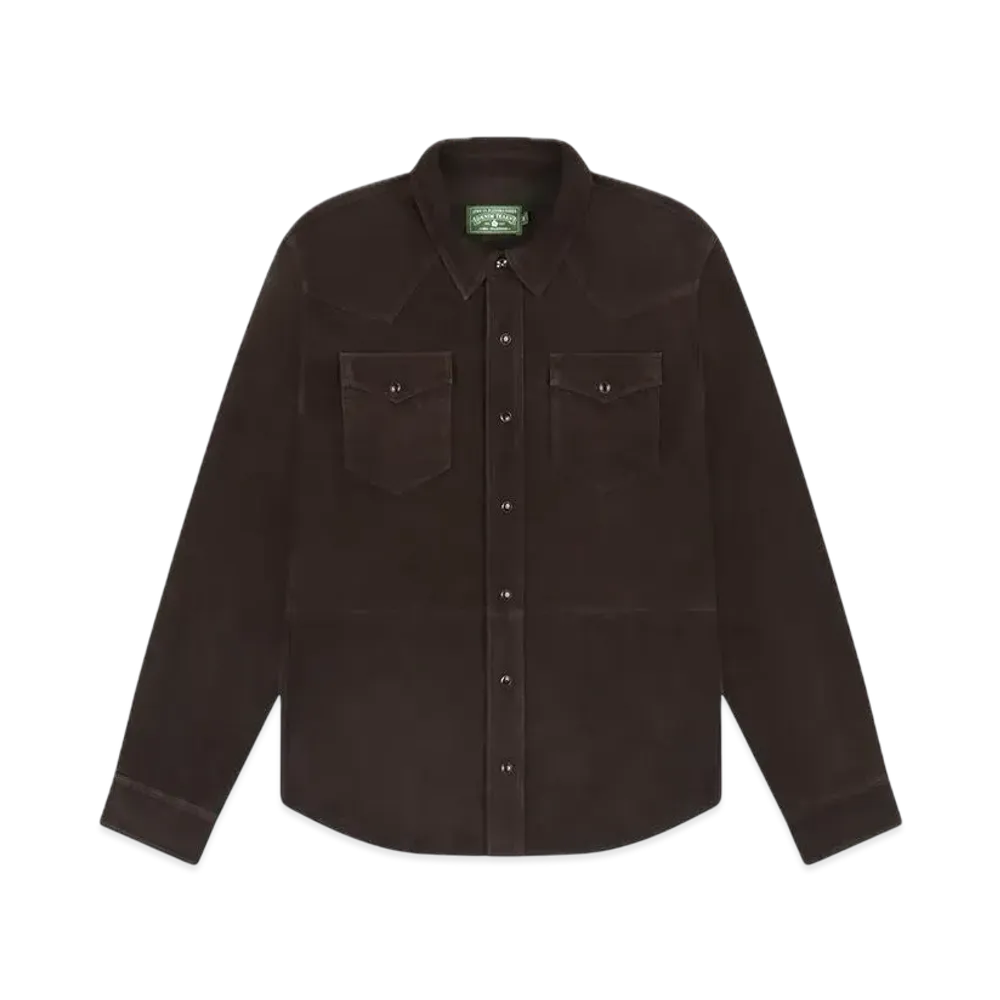 DENIM TEARS Suede Leather Shirt "Coffee"